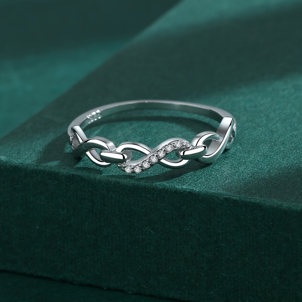 Inara | Women's Infinity Symbol Ring with Wave Design | Silver