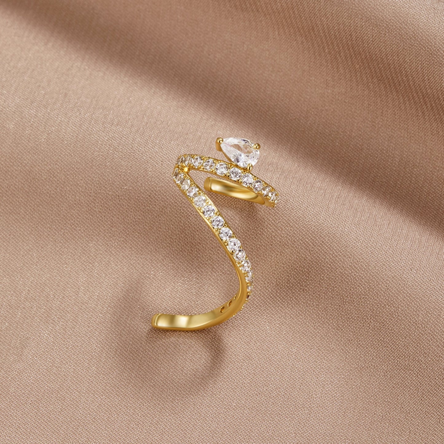 Gold Crystal Earring Cuff
