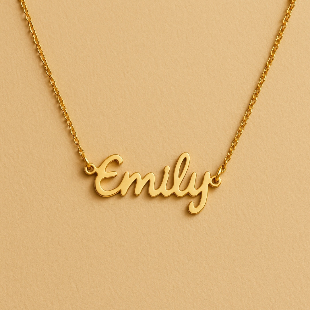 Customized Sign Name Golden Necklace