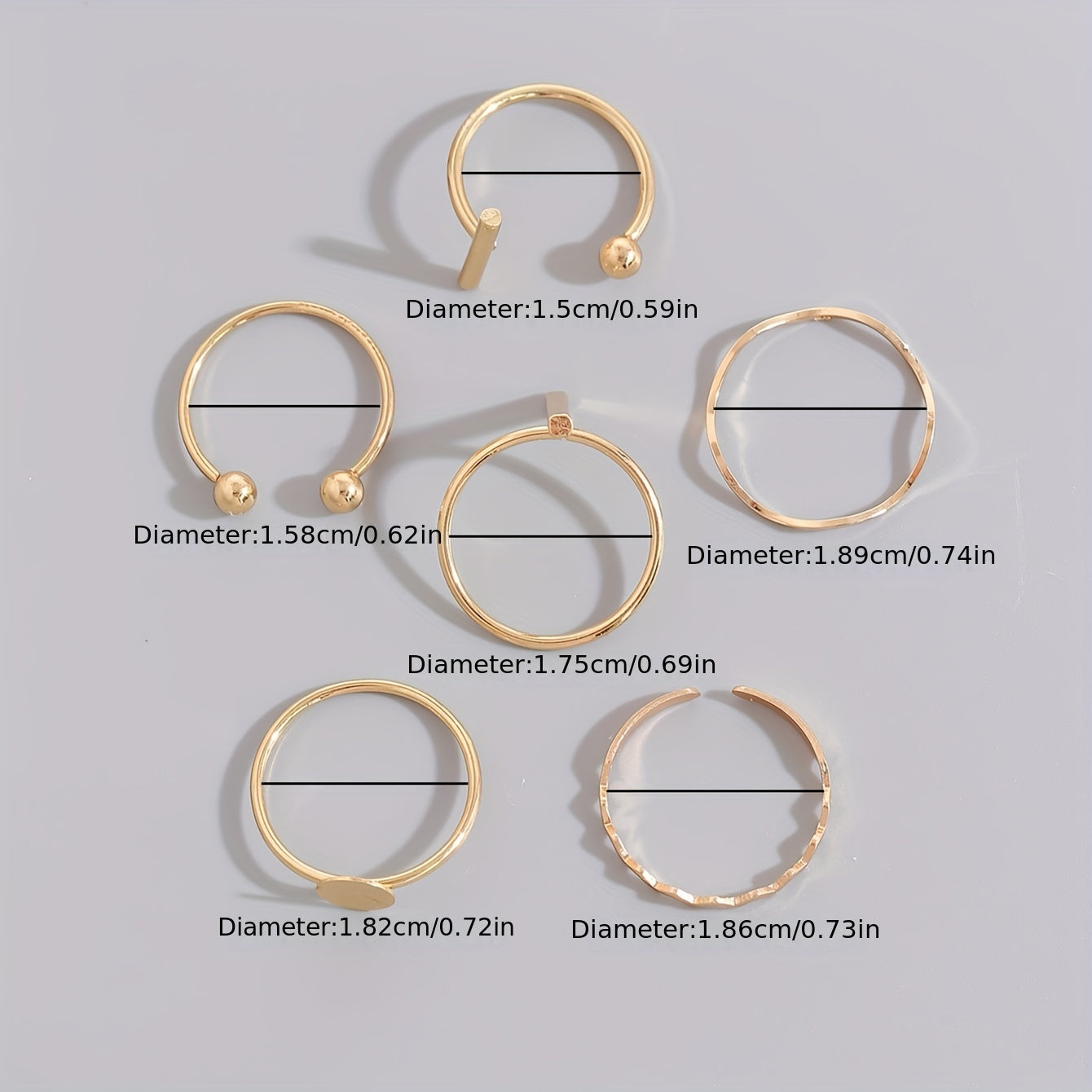 Maravelle | Women's Minimalist Stacking Ring Set | Gold Yellow