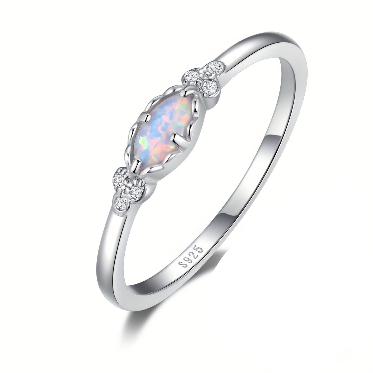 Oraya | Ladies refined opal ring | White