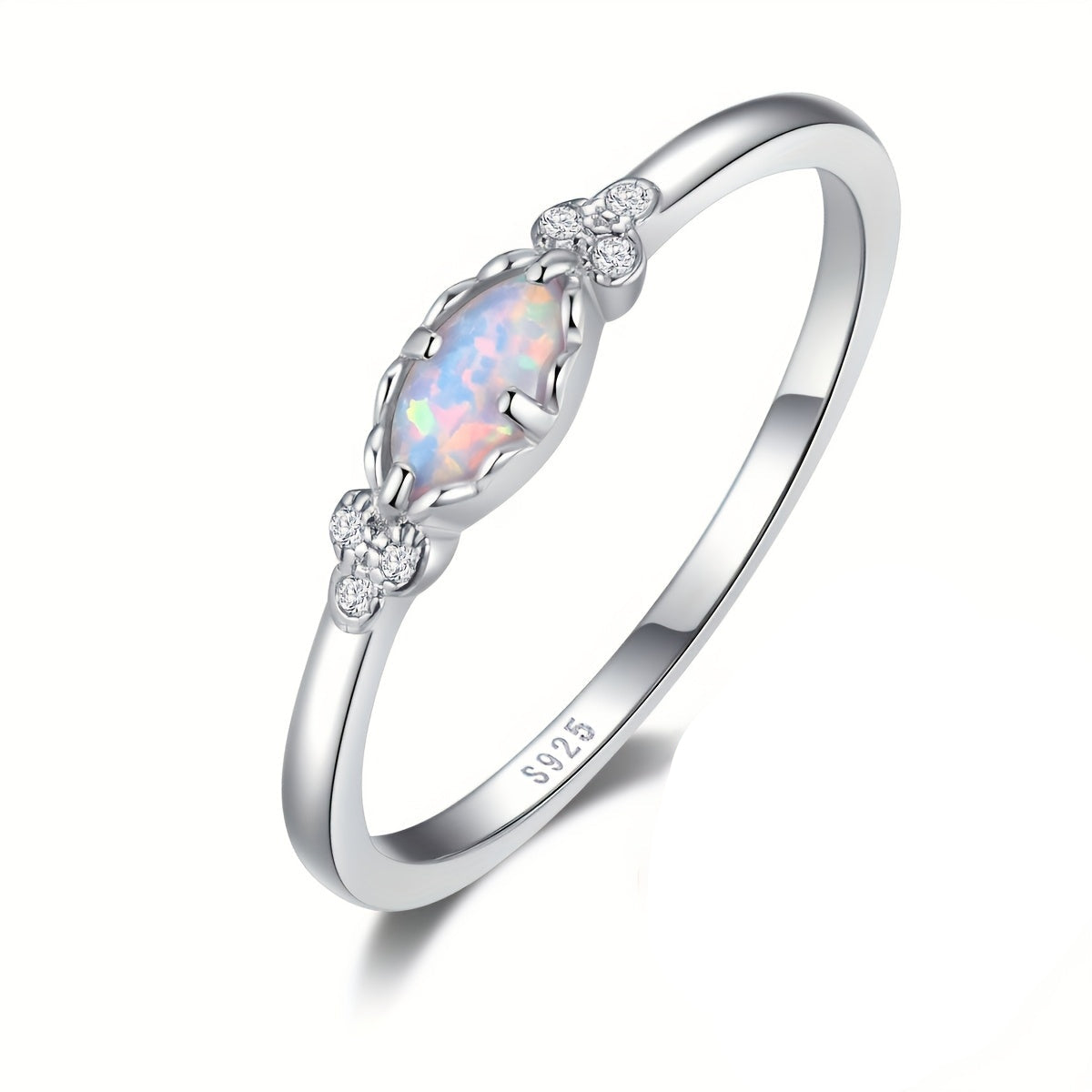 Oraya | Ladies refined opal ring | White