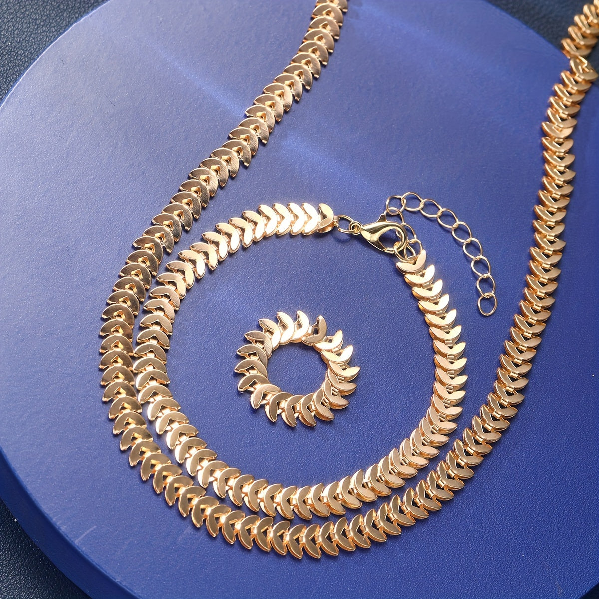 Ravéa | Women's gold jewelry set in hip-hop style | 3-piece