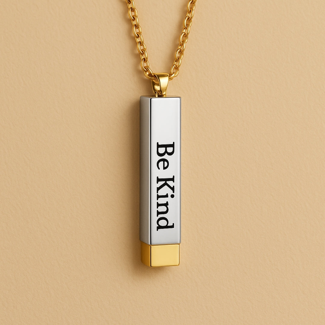 Hidden Message Gold & Silver Necklace