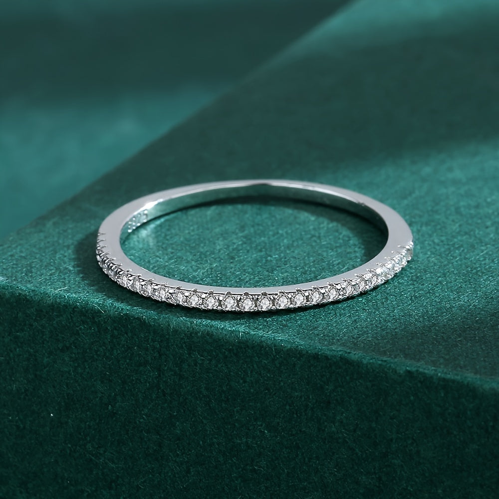 Serina | Ladies refined wedding ring with semi-circle shape | Silver