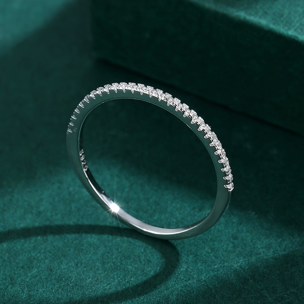 Serina | Ladies refined wedding ring with semi-circle shape | Silver