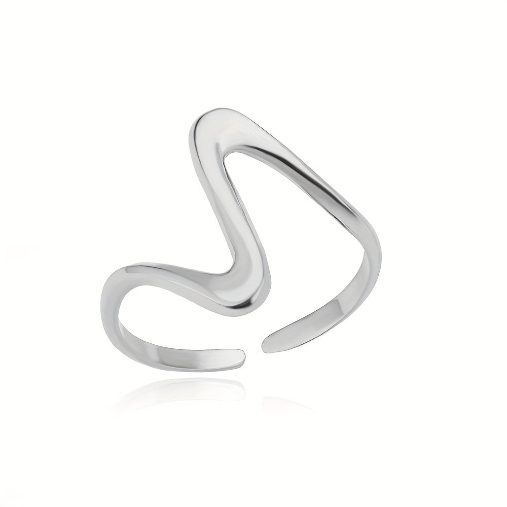 Kavion | Unisex trendy wave ring in Kpop style | Gold