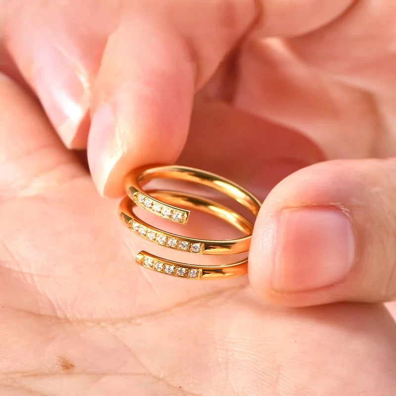 Triple Spiral Gold Ring