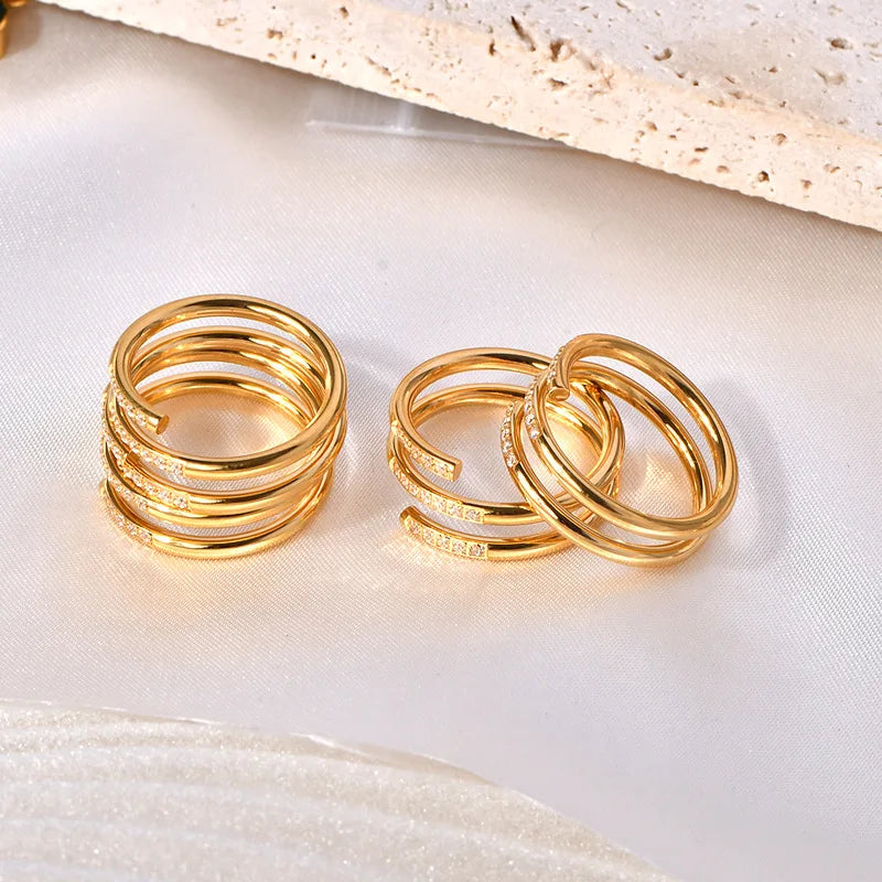 Triple Spiral Gold Ring
