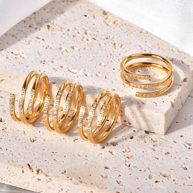 Triple Spiral Gold Ring