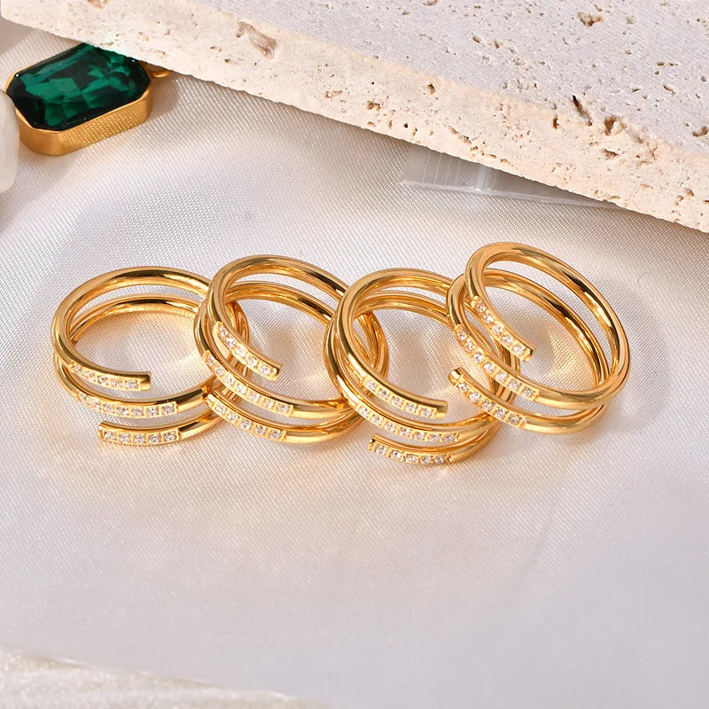 Triple Spiral Gold Ring