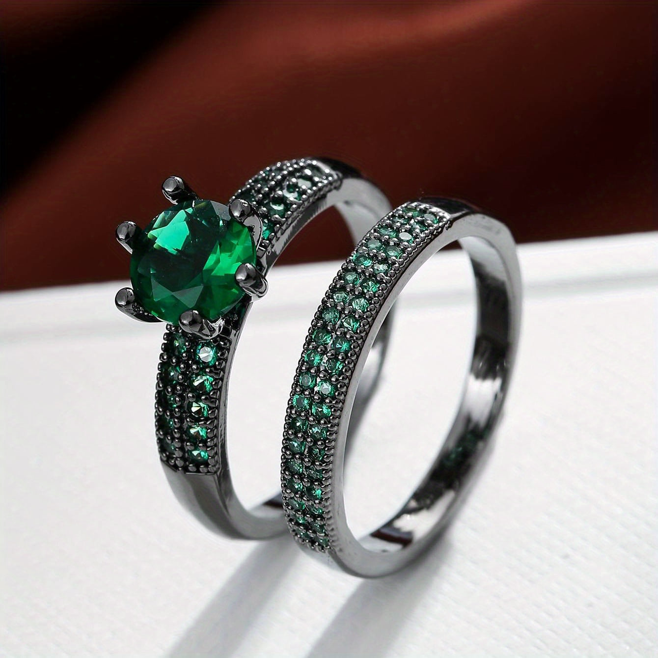 Eloria | Women's Elegant Zirconia Ring Set | Gold