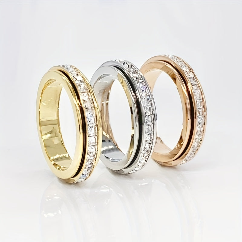 Selviana | Ladies elegant rotating band ring | Silver