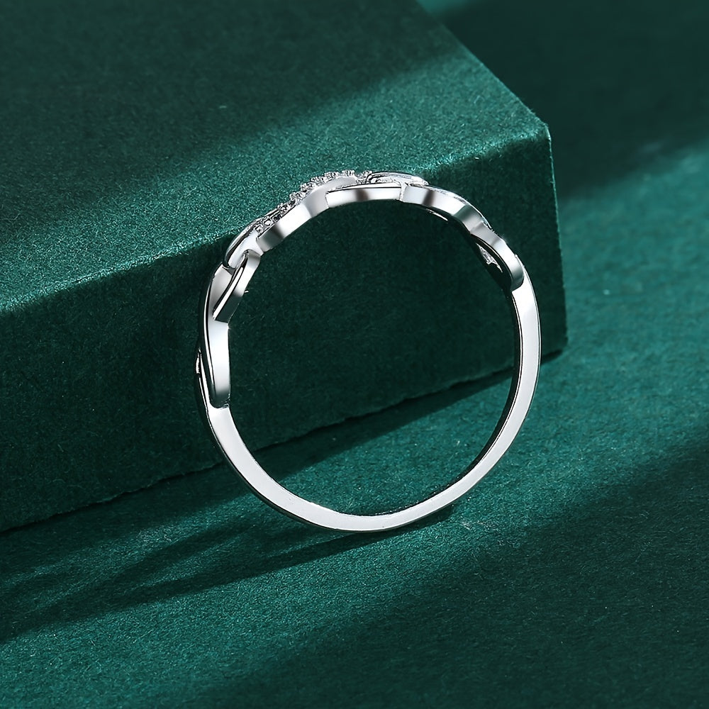 Inara | Women's Infinity Symbol Ring with Wave Design | Silver
