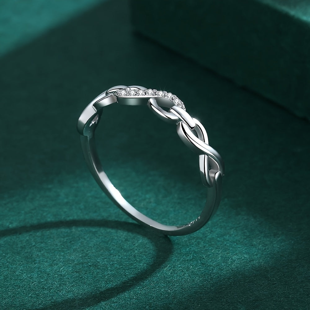Inara | Women's Infinity Symbol Ring with Wave Design | Silver