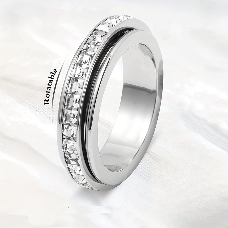 Selviana | Ladies elegant rotating band ring | Silver