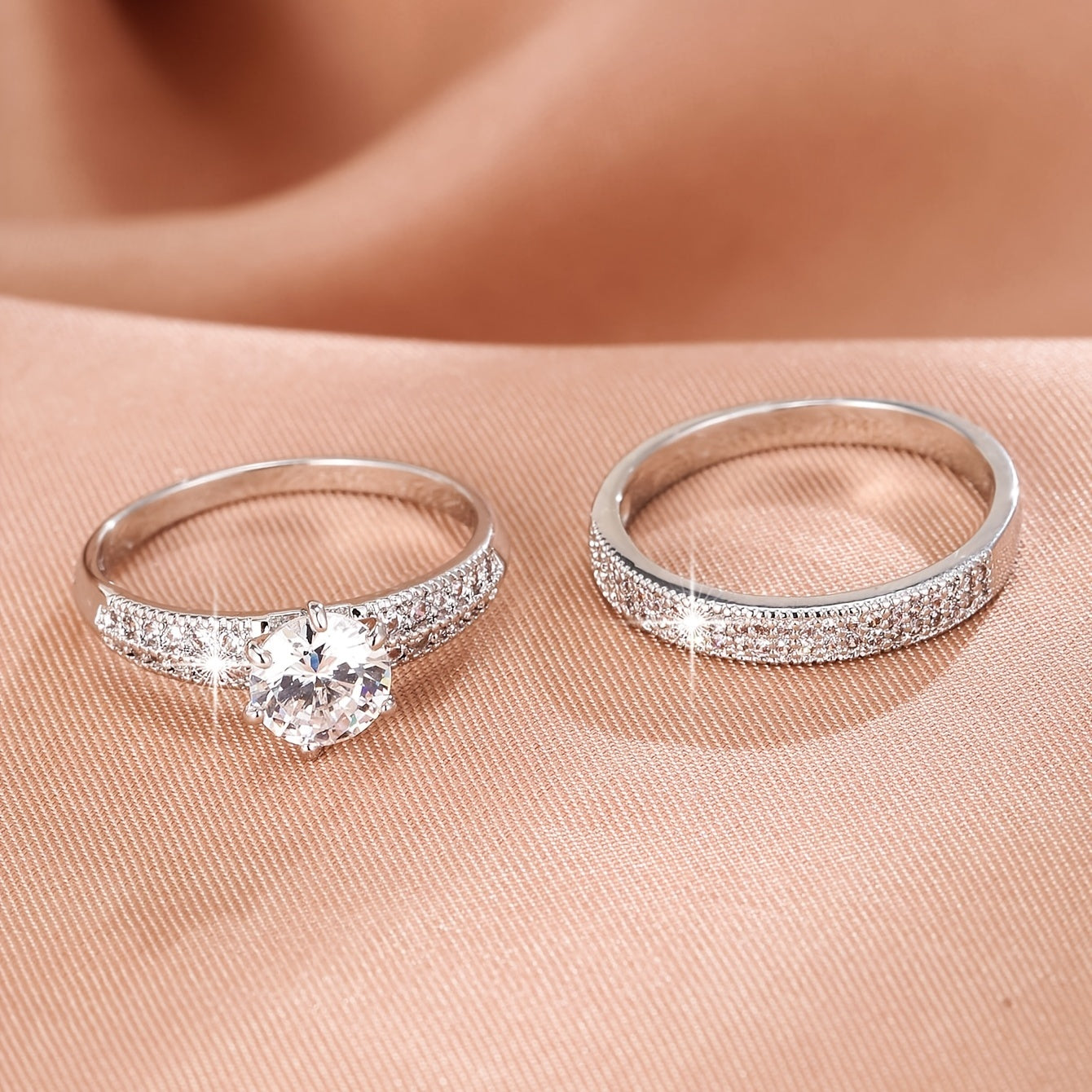 Eloria | Women's Elegant Zirconia Ring Set | Gold