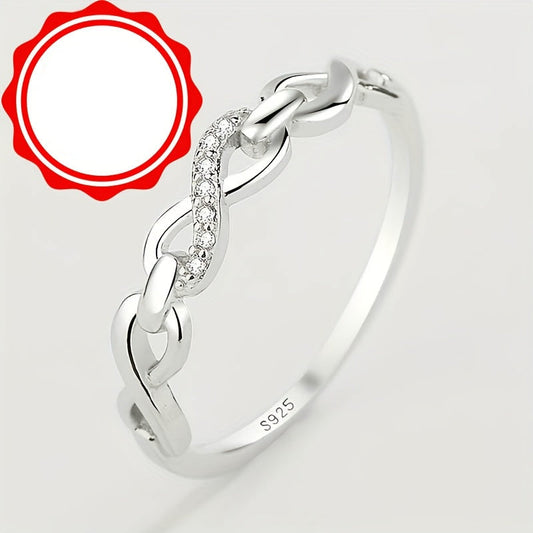 Inara | Women's Infinity Symbol Ring with Wave Design | Silver