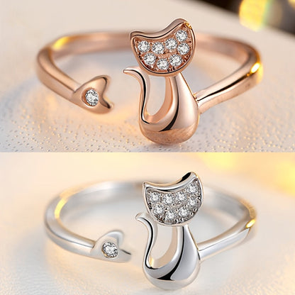 Felina | Women's open ring with cute cat detail | Gold