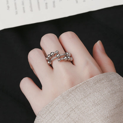 Meliora | Women's adjustable fidget ring with beads | Gold