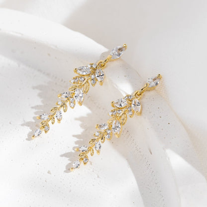 Gold Leaf Drop Earrings