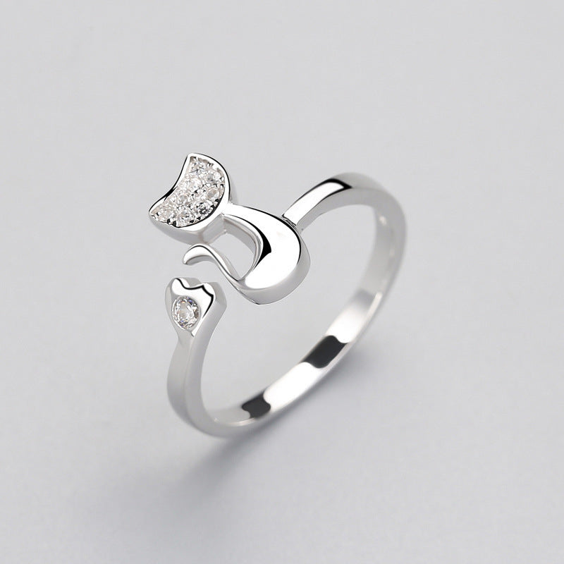 Felina | Women's open ring with cute cat detail | Gold