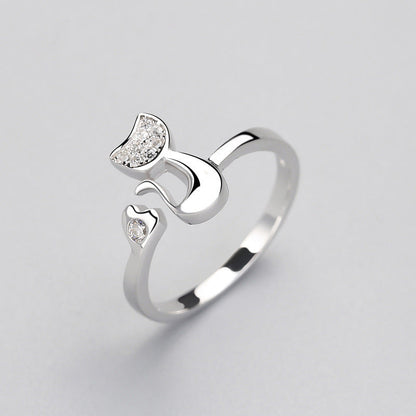Felina | Women's open ring with cute cat detail | Gold