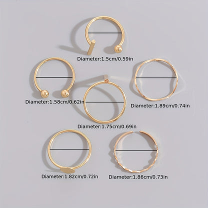 Maravelle | Women's Minimalist Stacking Ring Set | Gold Yellow