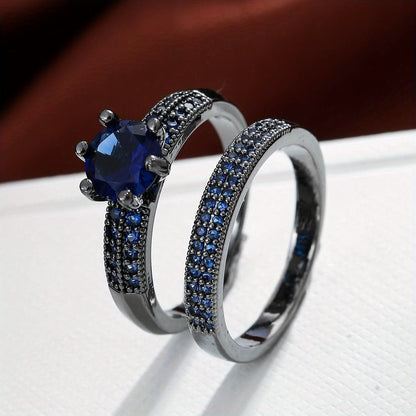 Eloria | Women's Elegant Zirconia Ring Set | Gold
