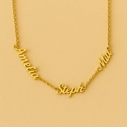 Custom Multiple Name Gold Necklace