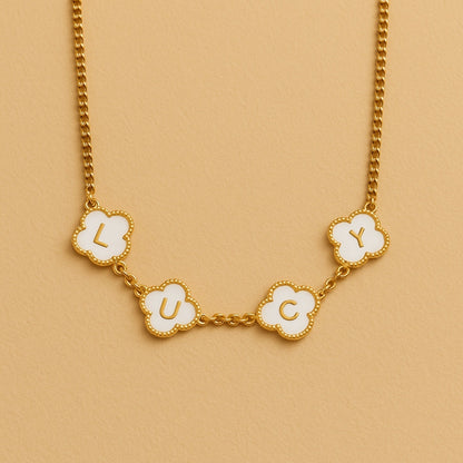 White Clover Custom Gold Bracelet