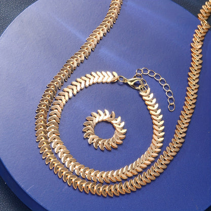 Ravéa | Women's gold jewelry set in hip-hop style | 3-piece