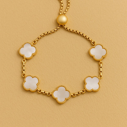 White Clover Golden Bracelet