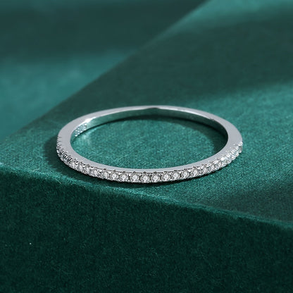 Serina | Ladies refined wedding ring with semi-circle shape | Silver