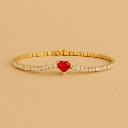 Red Heart Bright Wavy Bracelet