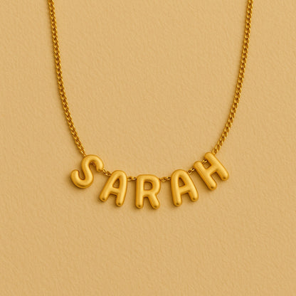 Bubble Name Customized Golden Necklace