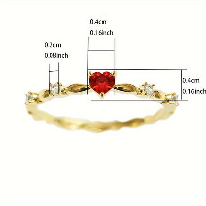 Amorelia | Women's romantic engagement ring with heart-shaped stone | Gold