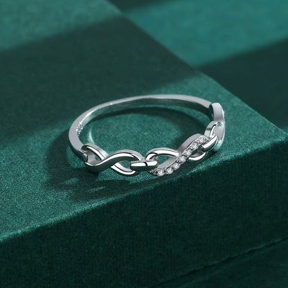 Inara | Women's Infinity Symbol Ring with Wave Design | Silver