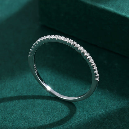 Serina | Ladies refined wedding ring with semi-circle shape | Silver
