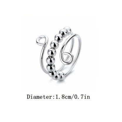 Meliora | Women's adjustable fidget ring with beads | Gold