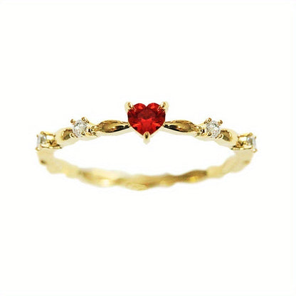 Amorelia | Women's romantic engagement ring with heart-shaped stone | Gold