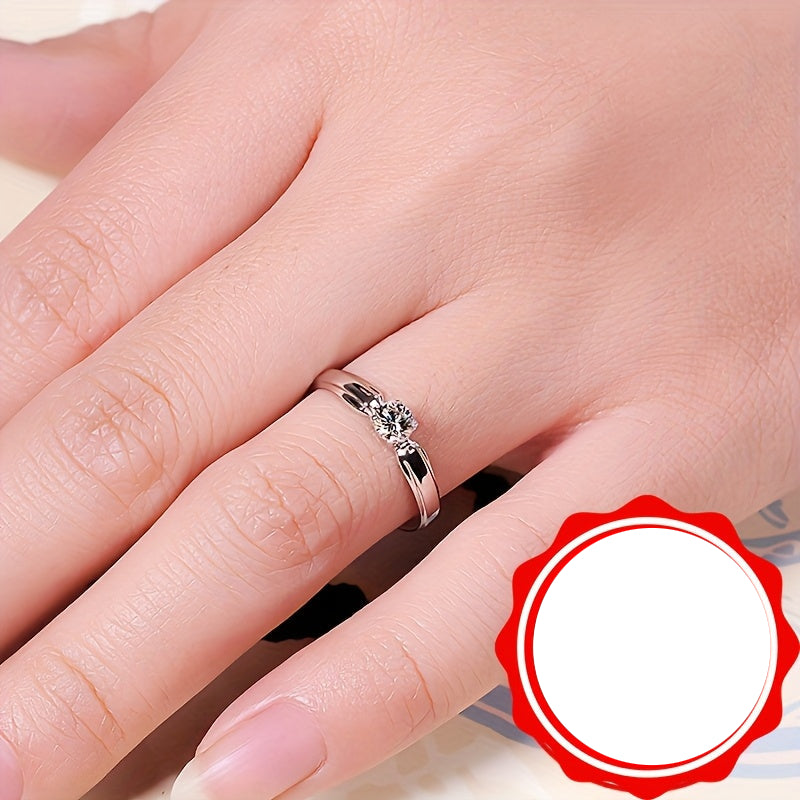 Elviera | Ladies engagement ring with sparkling gemstone | Silver