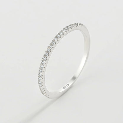 Serina | Ladies refined wedding ring with semi-circle shape | Silver