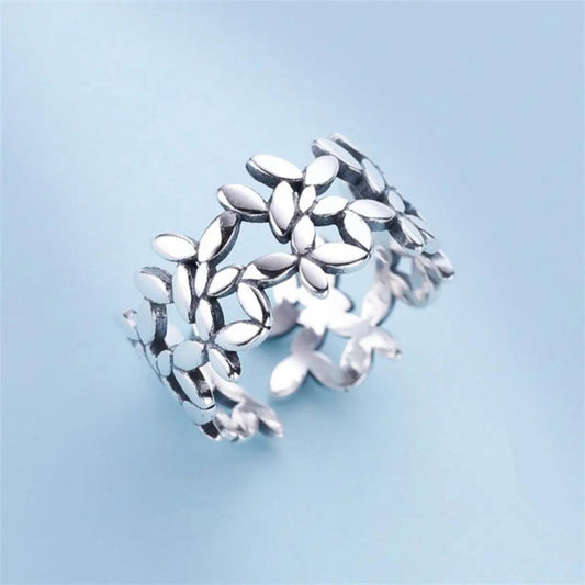 Adjustable Sterling Silver Ivy Ring