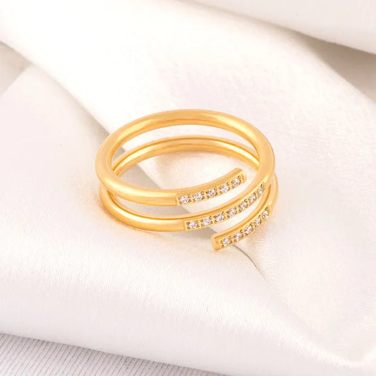 Triple Spiral Gold Ring