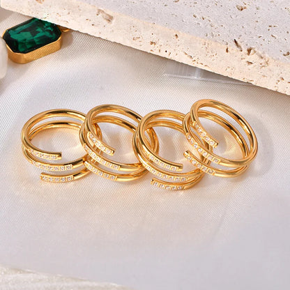 Triple Spiral Gold Ring