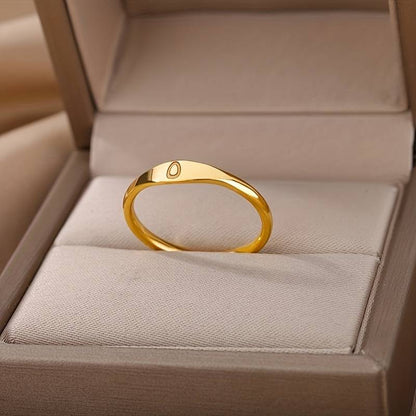 HorizonElegance | ring minimalist | engraved initial