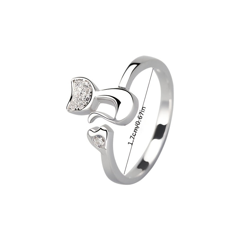 Felina | Women's open ring with cute cat detail | Gold