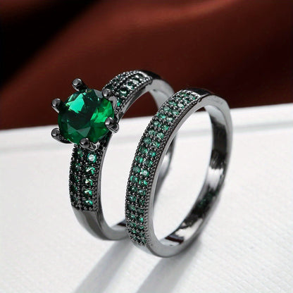 Eloria | Women's Elegant Zirconia Ring Set | Gold