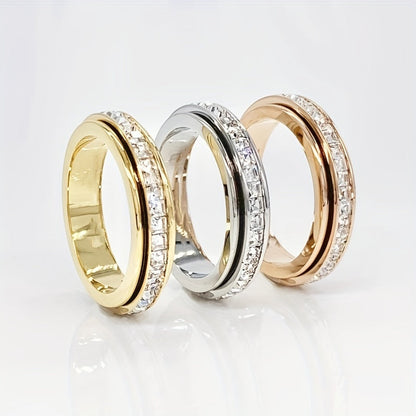 Selviana | Ladies elegant rotating band ring | Silver